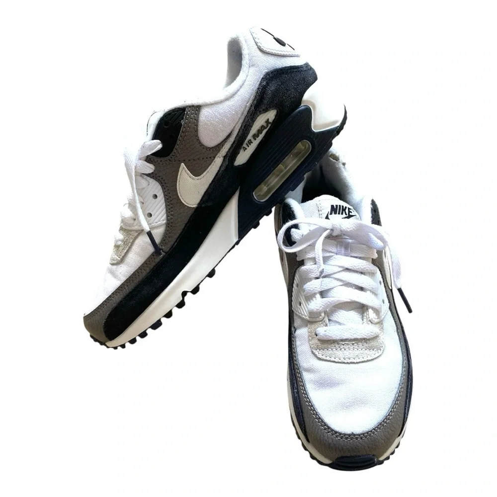 Moving Sale * Nike Air Max 90 White Grey Black Sneakers Size 7 Athletic Active